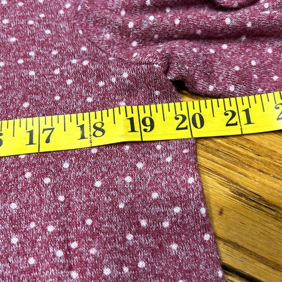 LC Lauren Conrad purple/white dotted sweater. Lace trim. Ties in back. Large. - Picture 4 of 11